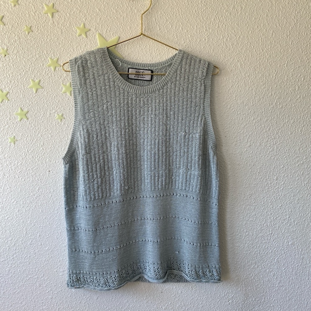 Elegant Blue Sleeveless Vest Top